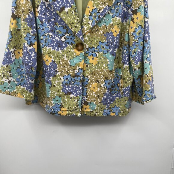RQT Womens Floral Single Button Blazer Multicolor Size XL Pockets - Picture 3 of 8